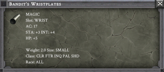 BANDIT'S WRISTPLATES item card